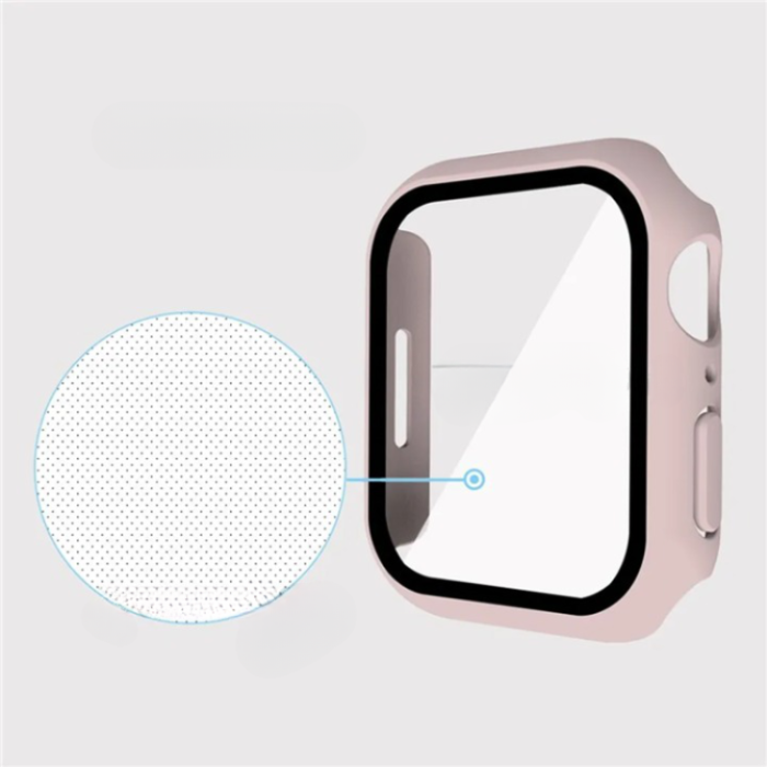 OEM - 2-i-1 Skal med Hädat glas Apple Watch 7/8 (45mm) - LjusRosa
