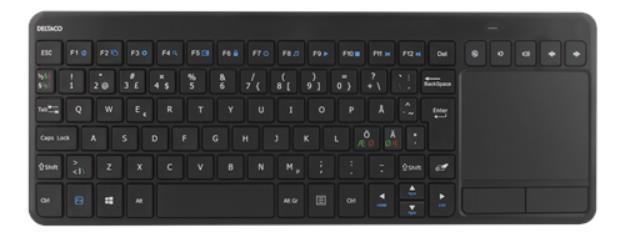 Deltaco Trådlöst Mini Tangentbord med Touchpad - Svart