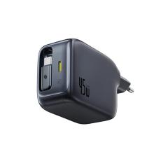 BASEUS - Baseus Snabbladdare 45W USB-C med Infällbar kabel EnerCore CJ11- Svart