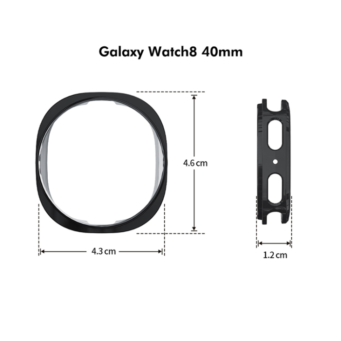 HAT PRINCE - ENKAY Galaxy Watch 8 (40mm) Skal Electroplating - Svart