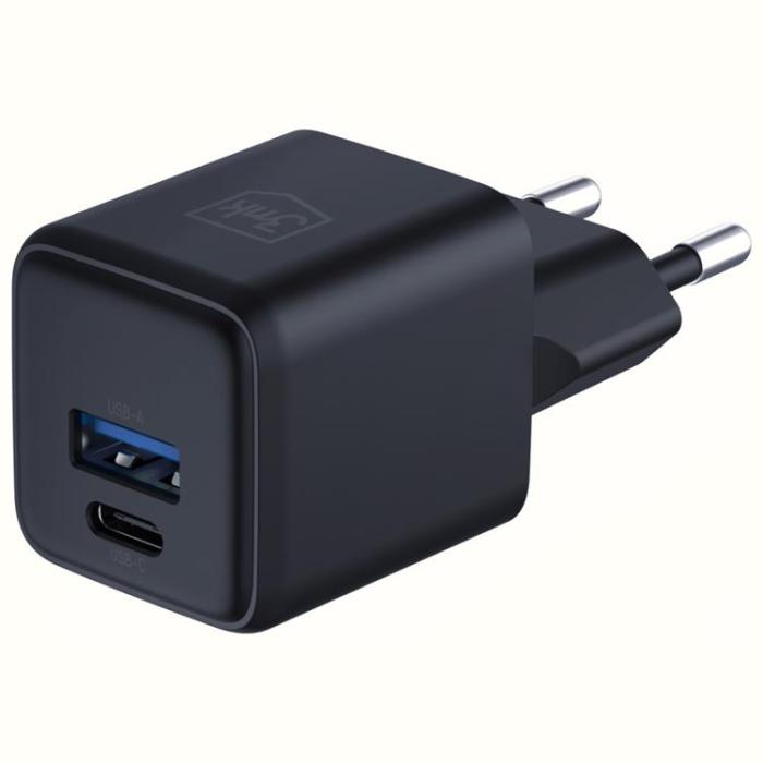 3MK - 3MK Snabbladdare 20W 1xUSB-A 1XUSB-C PD QC4 Hyper GaN - Svart