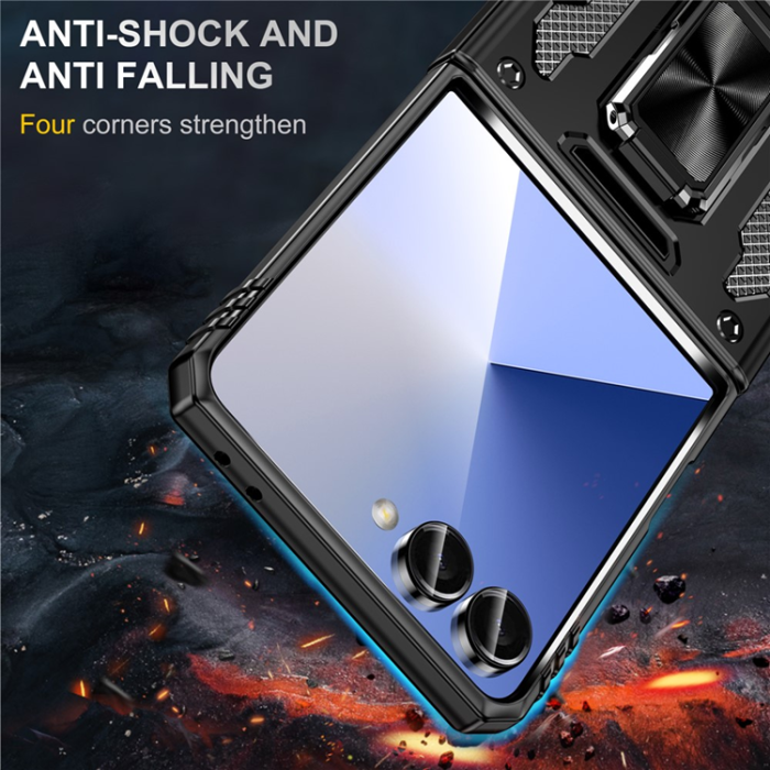 A-One Brand - Galaxy Z Flip7 5G Mobilskal Kickstand Slide - Svart