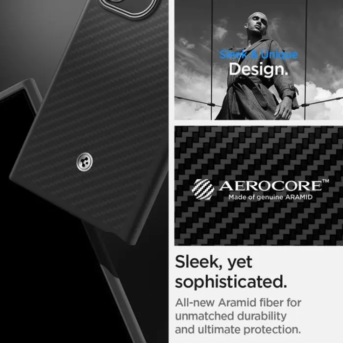 Spigen - Spigen Galaxy S24 Ultra Mobilskal Enzo Aramid - Svart