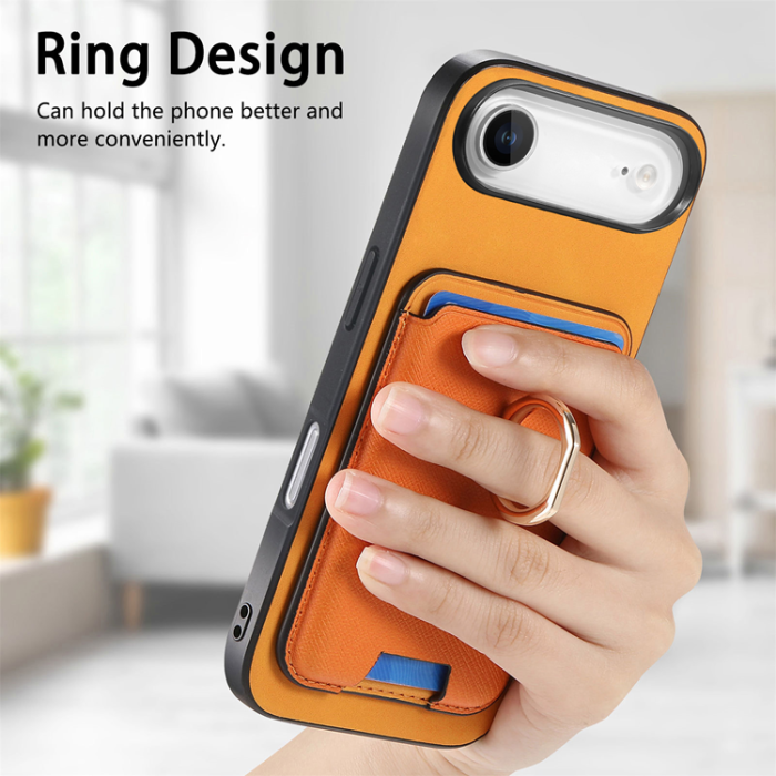 A-One Brand - iPhone 17 Air Mobilskal MagSafe Korthållare Kickstand - Orange
