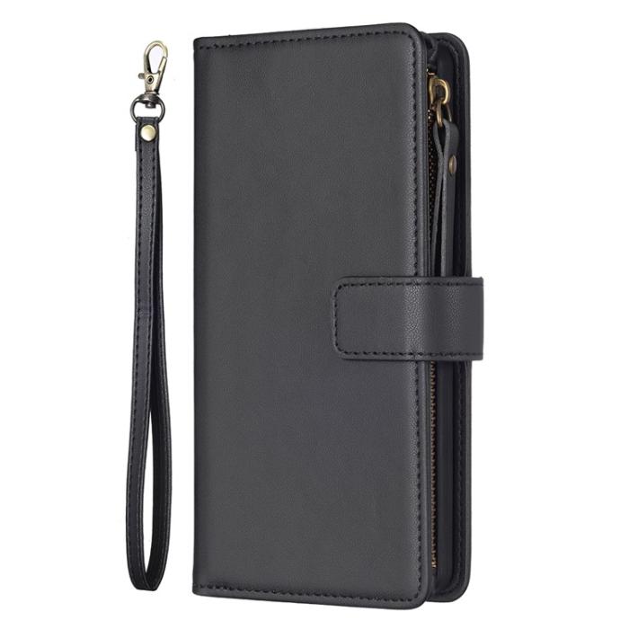 OEM - iPhone 15 Plus Plånboksfodral Zipper Flip - Svart