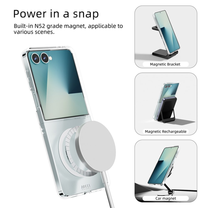 ABEEL - ABEEL Galaxy Z Flip 7 Mobilskal MagSafe Anti Repor - Clear