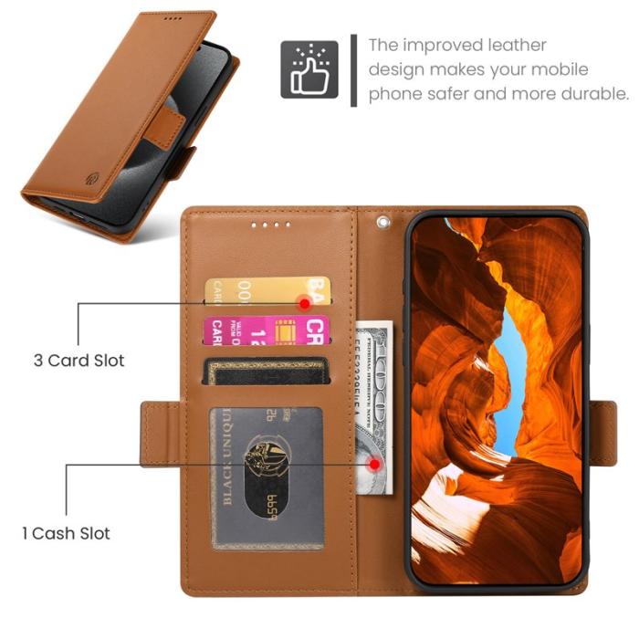 OEM - Samsung Galaxy S26 Fodral PU Läder Plånboksfodral - Brun