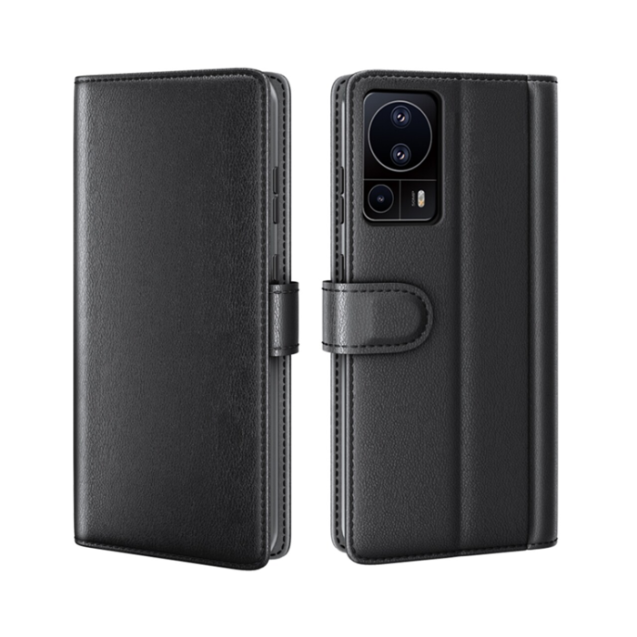 OEM - Xiaomi 13 Lite Plånboksfodral Äkta Läder - Svart