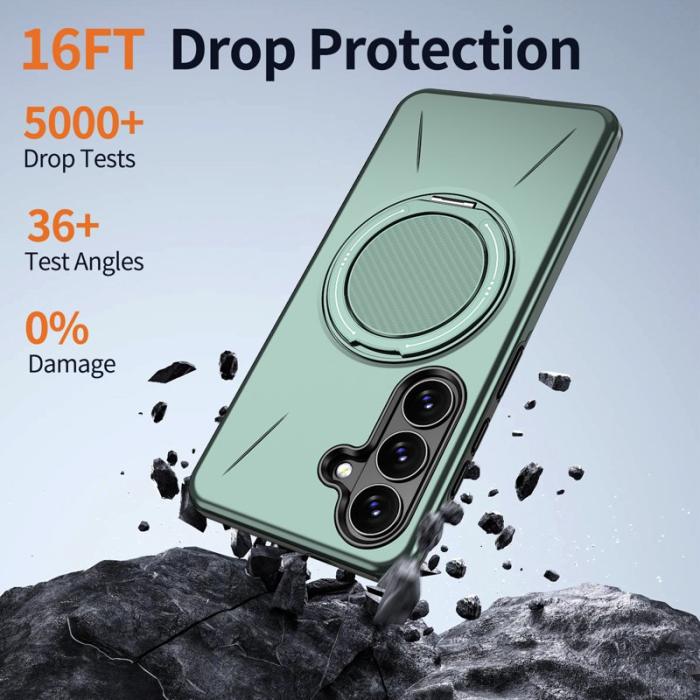 OEM - Mobilskal till Samsung Galaxy S26 Magnetiskt TPU + PC Baksida med Ställ - Grön