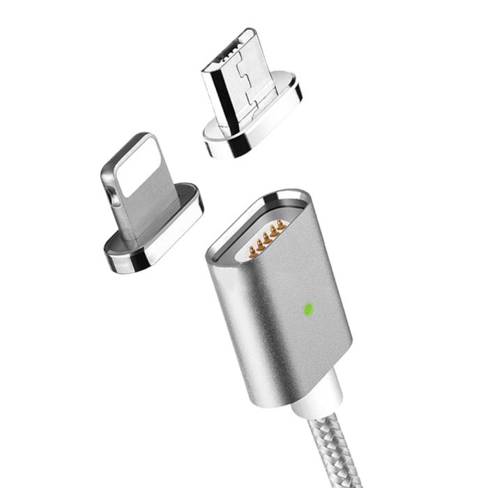 UTGATT5 - MOC Magnetic Cable Micro-USB + Lightning - Silver