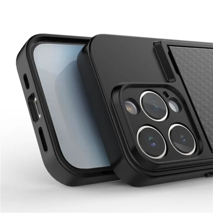 OEM - iPhone 14 Pro Max Mobilskal Korthållare - Svart