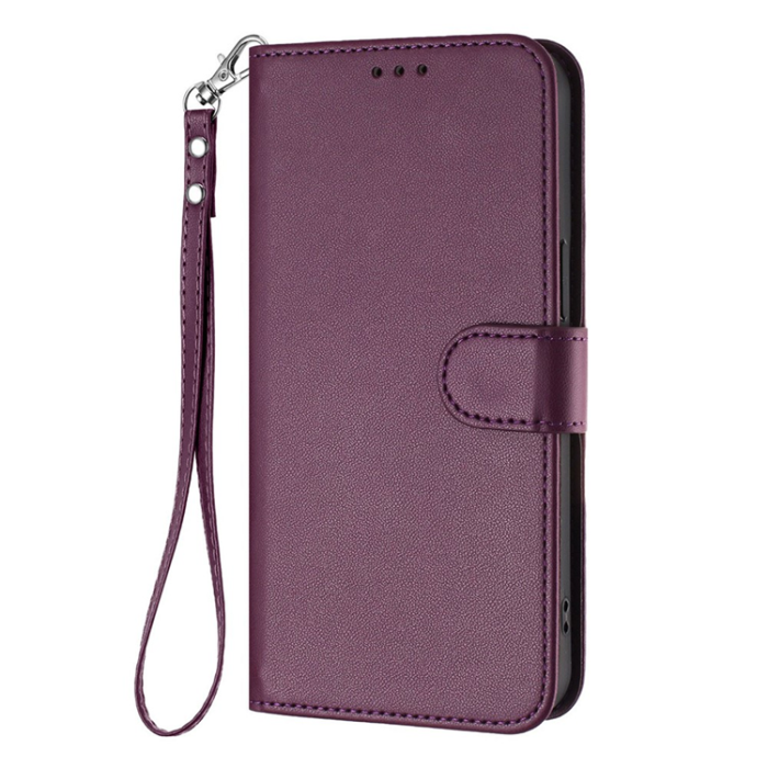 A-One Brand - iPhone 16e Plånboksfodral Läder med Handledsrem - Lila
