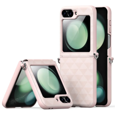 Dux Ducis - Dux Ducis Galaxy Z Flip 6 Mobilskal Fitt Rhombus Läder - Rosa