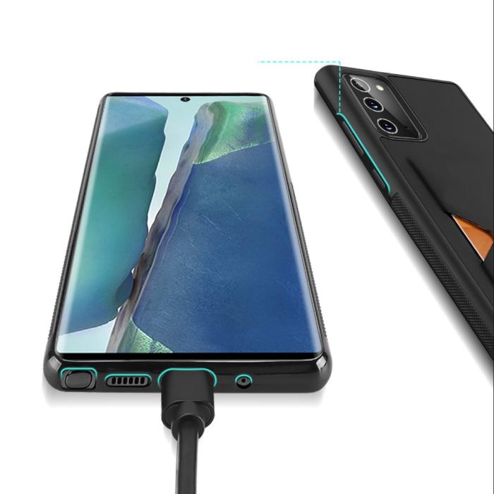 Dux Ducis - DUX DUCIS Card Slot PU Leather Skal Till Galaxy Note 20 - Svart
