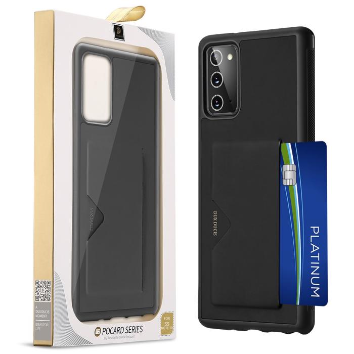 Dux Ducis - DUX DUCIS Card Slot PU Leather Skal Till Galaxy Note 20 - Svart