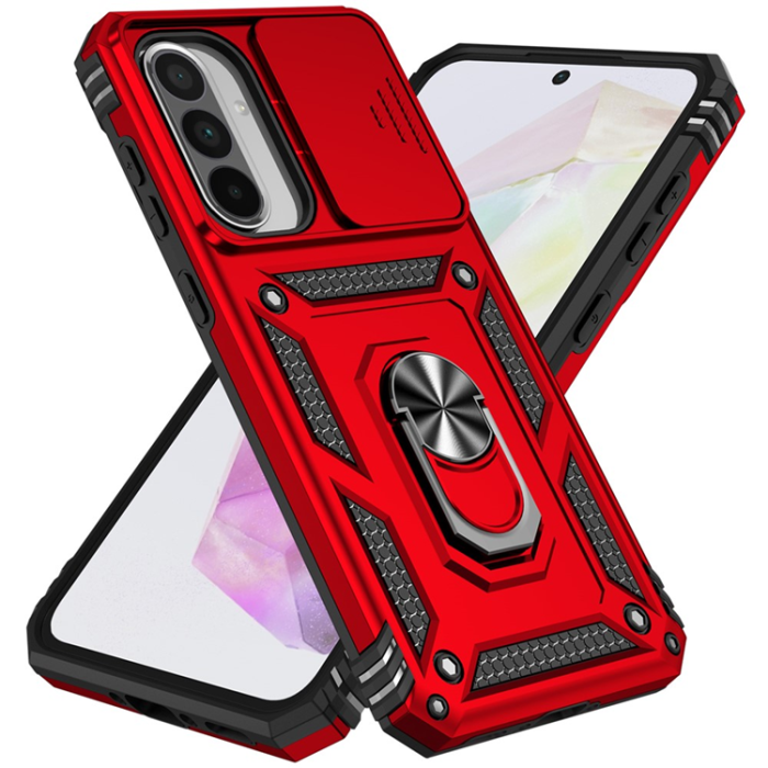 A-One Brand - Galaxy A36/A56 Mobilskal Kickstand PC + TPU - Röd