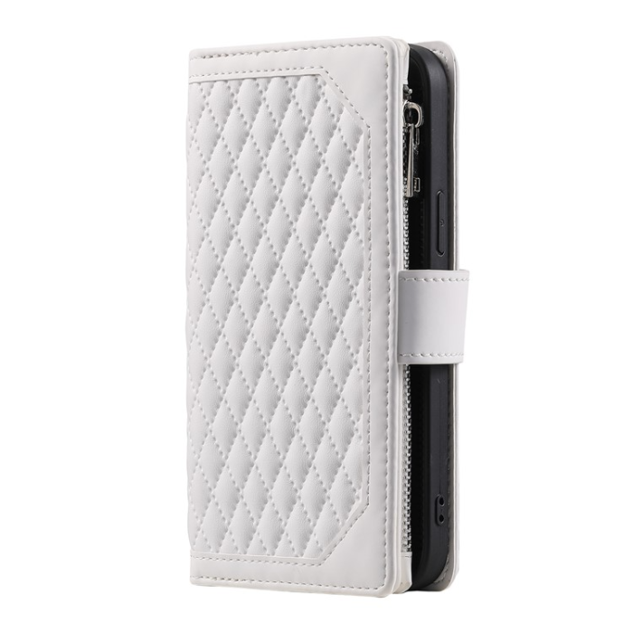 A-One Brand - Galaxy S23 Plus Plånboksfodral Rhombus - Vit