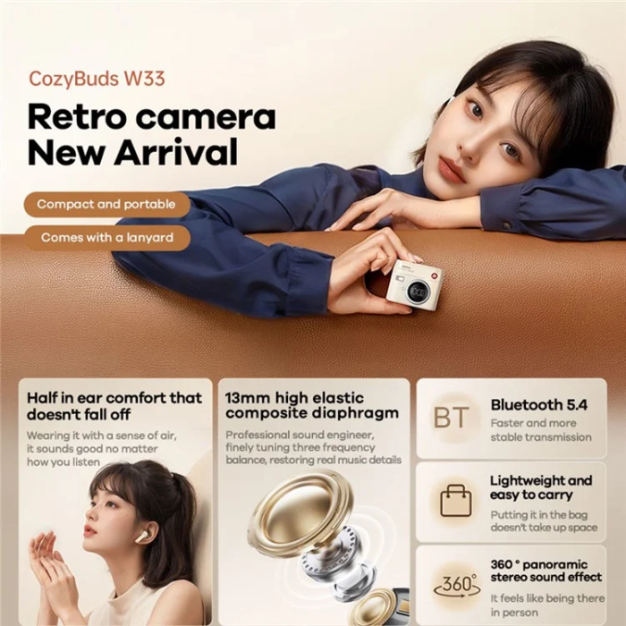 Remax - REMAX TWS In-Ear Hörlurar Bluetooth 5.4 Cozybuds W33