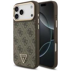Guess - Guess iPhone 17 Pro Max Mobilskal MagSafe 4G Triangle Logo - Brun Guld