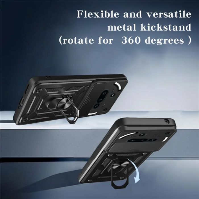A-One Brand - Nothing Phone (3a) Mobilskal Slide Kamera Kickstand - Grå