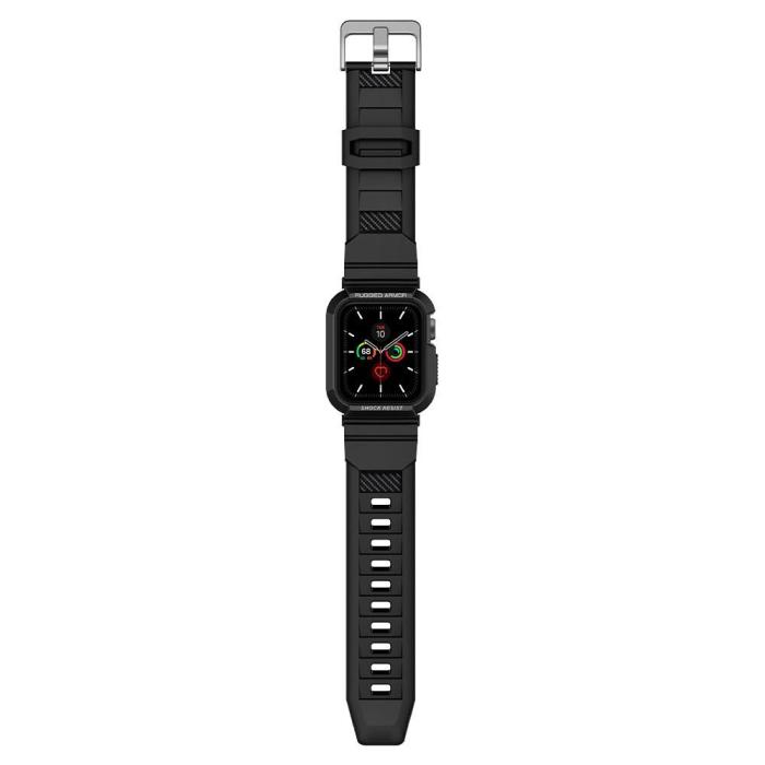 UTGATT - Spigen Rugged Armor Apple Watch 4/5/6/7/8/SE (40/41 mm) Skal - Svart