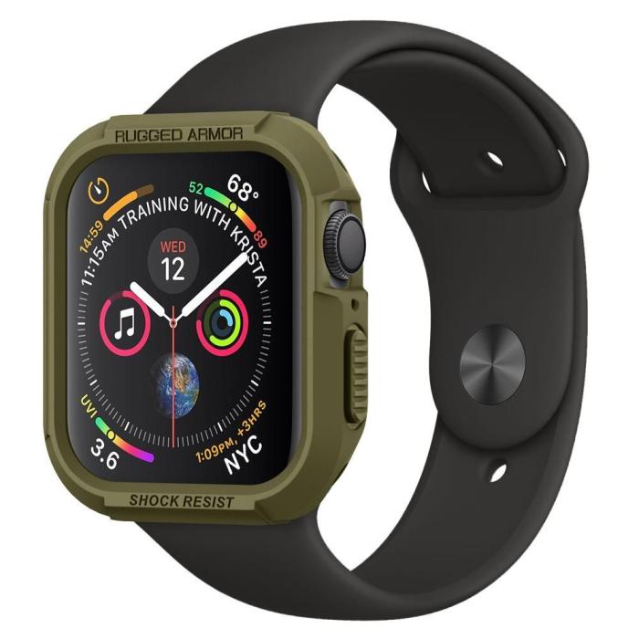 UTGATT5 - SPIGEN Rugged Armor Apple Watch 4 / 5 / 6 / 7 / SE (44 / 45 mm) Olive Grön