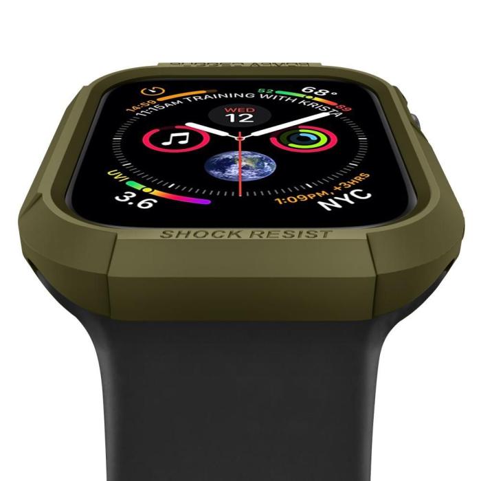 UTGATT5 - SPIGEN Rugged Armor Apple Watch 4 / 5 / 6 / 7 / SE (44 / 45 mm) Olive Grön
