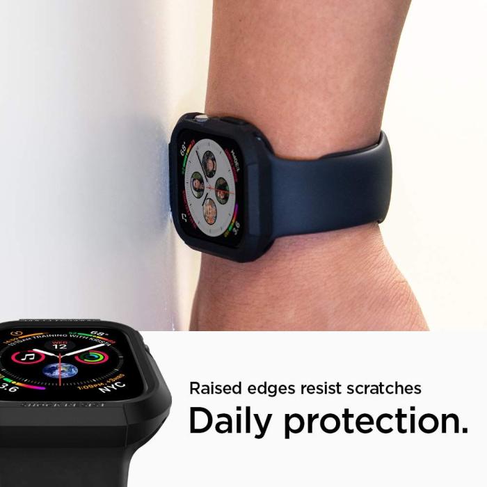 Spigen - SPIGEN Rugged Armor Apple Watch 4/5/6/7/8/SE (44/45mm) Skal - Svart