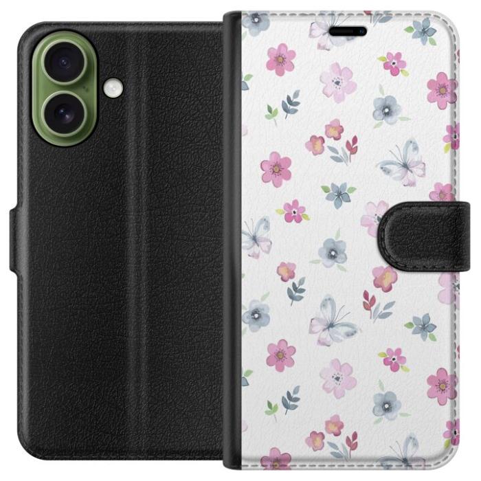 Gustaf - Plånboksfodral till Apple iPhone 17 med Blommor och fjärillar