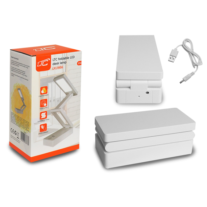 LTC - LTC LED Skrivbordslampa Hopfällbar 10W - Vit