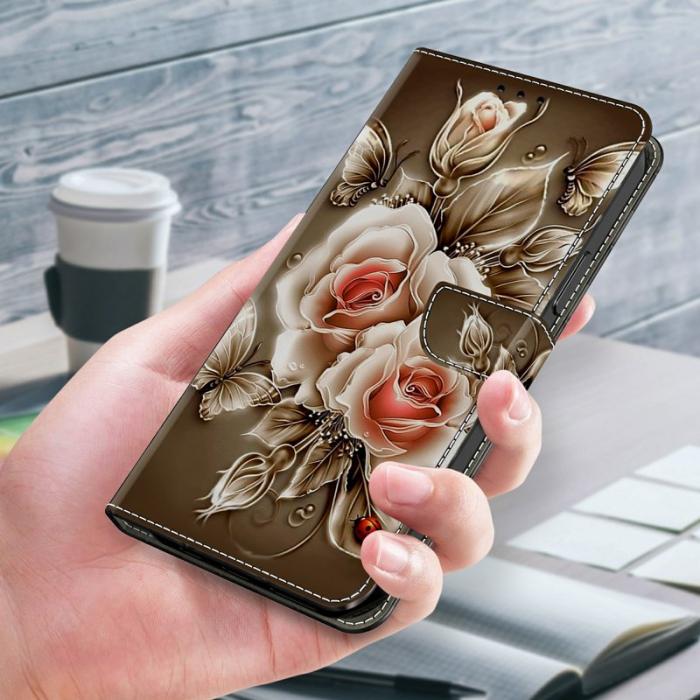 OEM - Samsung Galaxy A37 Plånboksfodral Konstläder Flip Skydd - Brun Rosé