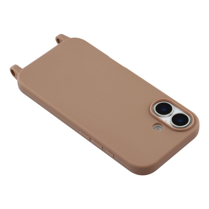 A-One Brand - iPhone 17 Mobilskal TPU Shockproof med Lanyard - Brun