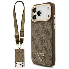 Guess - Guess iPhone 17 Pro Max Mobilskal MagSafe 4G Triangle & Big Strap - Brun