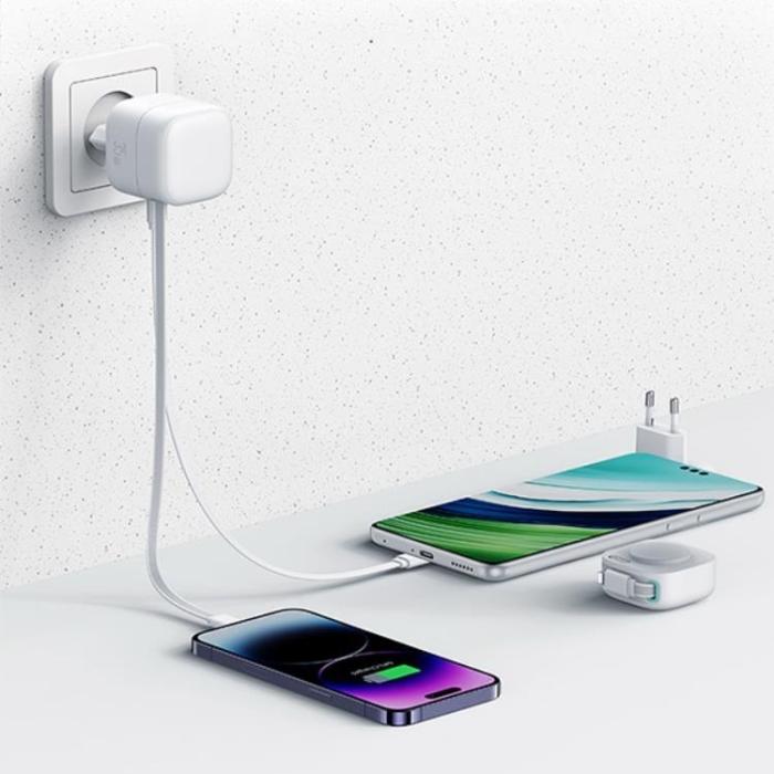 USAMS - USAMS Väggladdare 1xUSB-C med Lightning kabel PD+QC 35W GaN - Svart