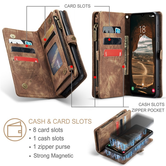 Caseme - Caseme Galaxy A34 5G Plånboksfodral Detachable - Brun