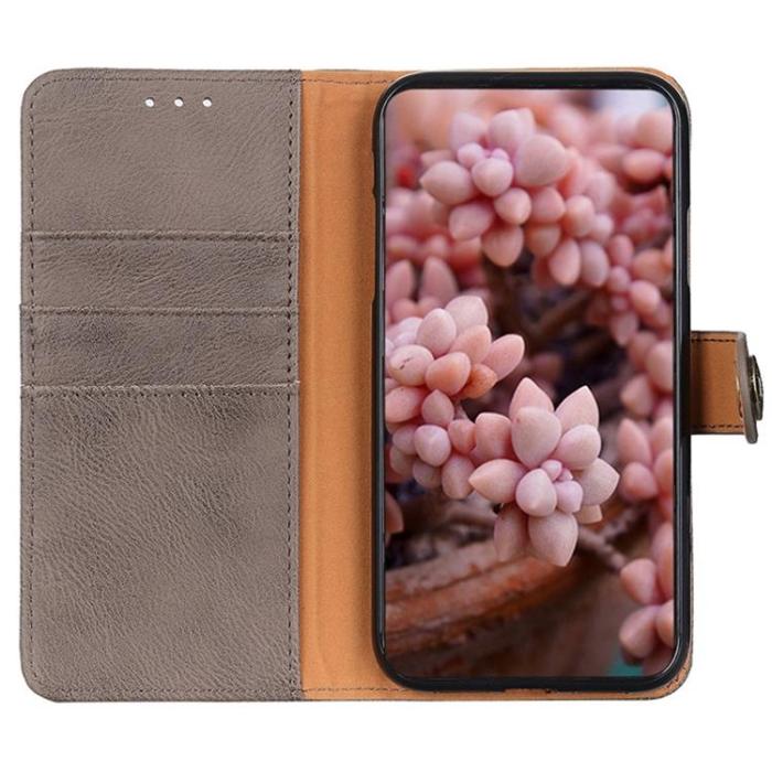 KHAZNEH - KHAZNEH iPhone 14 Pro Plånboksfodral Retro - Grå
