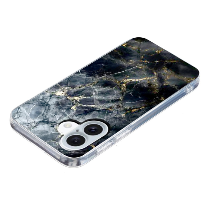 A-One Brand - iPhone 17 Mobilskal Marble Pattern Printing Soft - Svart