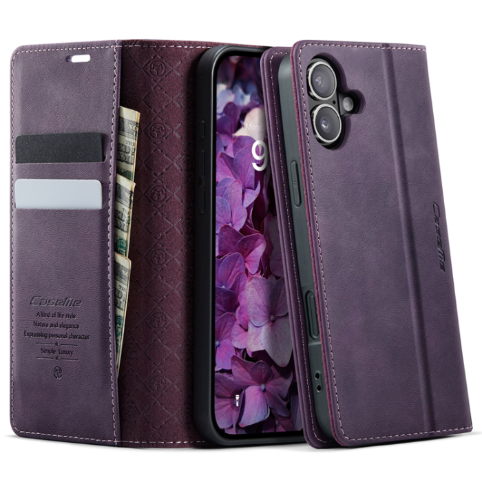 Caseme - Caseme iPhone 17 Plånboksfodral RFID Blocking 033 Series - Lila