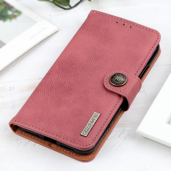 KHAZNEH - KHAZNEH Textured PU Läder Plånboksfodral Xiaomi 12/12X - Rosa