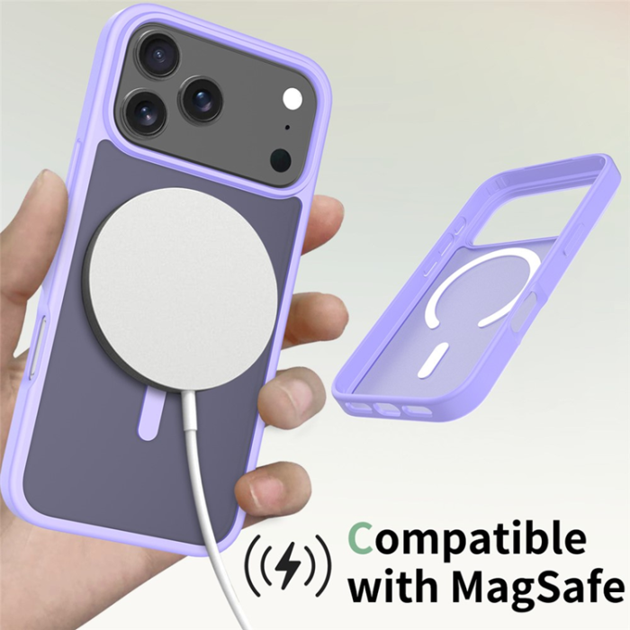 A-One Brand - iPhone 17 Pro Max Mobilskal MagSafe Acrylic Skin Touch - Lila