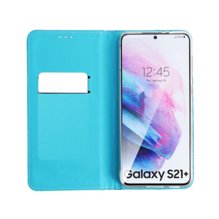 UTGATT1 - Forcell SHINING plånboksfodral till Samsung Galaxy S21 Ultra light Blå