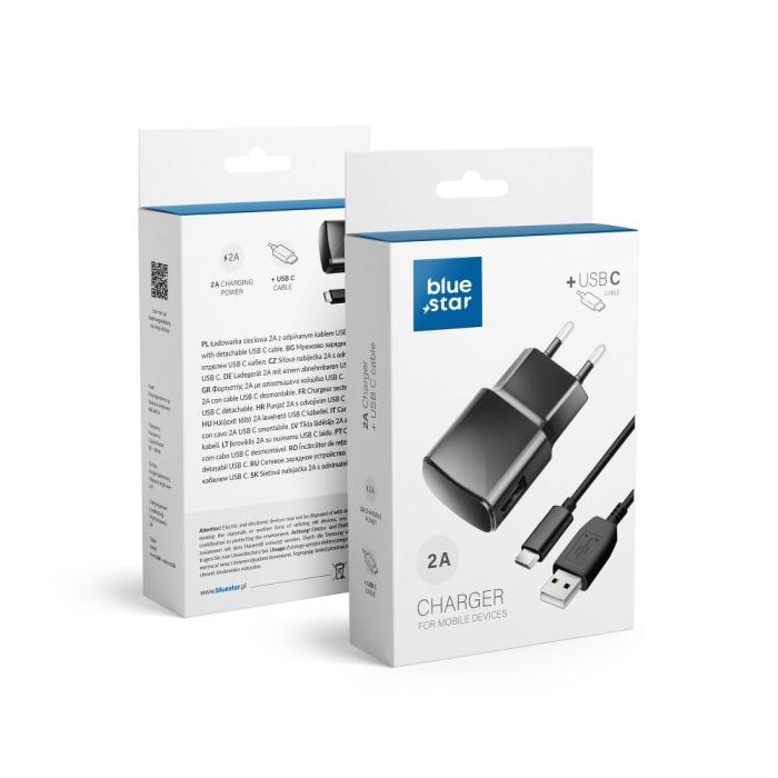 Blue Star - Blue Star Travel charger UNIVERSAL 2A med USB-C socket
