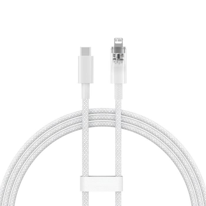 BASEUS - Baseus USB-C till lightning kabel 20W 2m Explorer - Vit