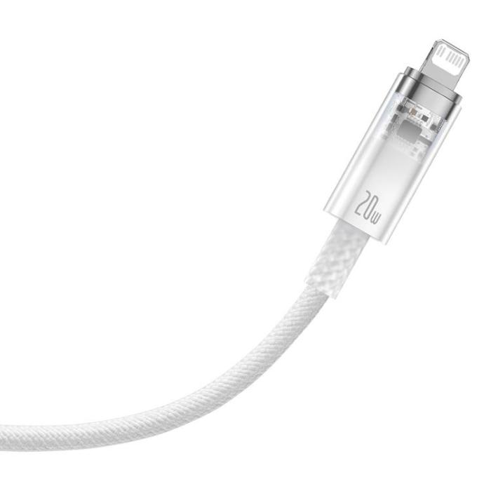 BASEUS - Baseus USB-C till lightning kabel 20W 2m Explorer - Vit