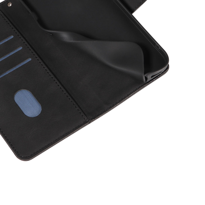 A-One Brand - Sony Xperia 10 VII Plånboksfodral Curved Line Läder - Svart