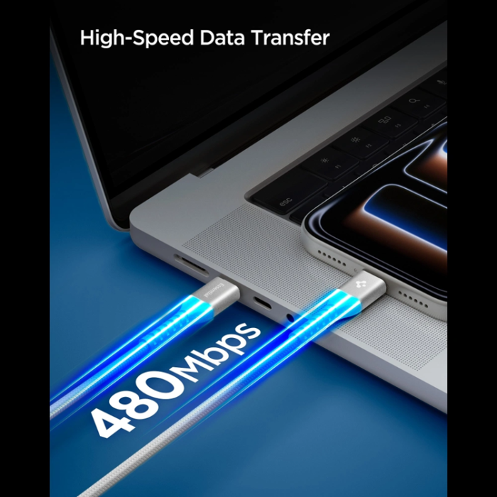 Spigen - Spigen EB10010CCA Essential USB-C till USB-C Kabel 100W 1m - Vit