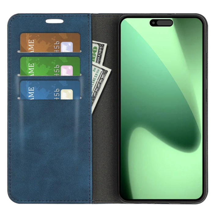 A-One Brand - iPhone 17 Pro Max Plånboksfodral Skin Touch - Blå