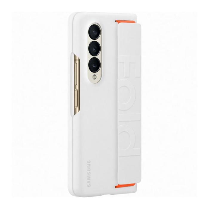 UTGATT1 - Samsung Galaxy Z Fold 4 Skal Silicone Grip Strap - Vit