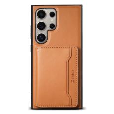 DENIOR - DENIOR Samsung Galaxy S24 Ultra Pl&aring;nboksfodral Magnetiskt Pl&aring;nboksfodral - Khaki