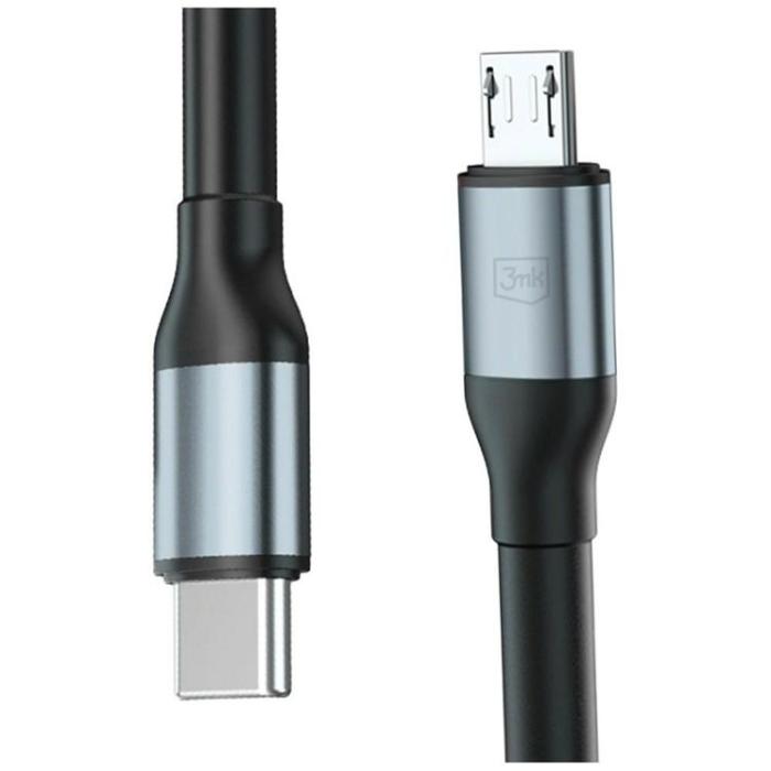 3MK - 3MK USB-C till Micro-USB 10W Kabel 5V/2A 3m N-SERIES Hyper - Svart